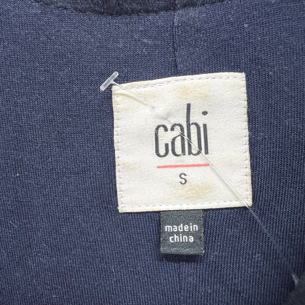 CAbi Top Tunic Women's S Navy Blue Floral Lined Cold Shoulder Adjustable Strap - Picture 5 of 12
